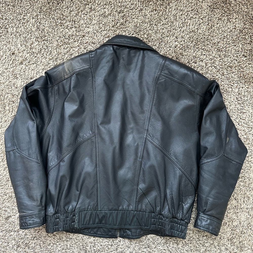 Wilsons Leather Jacket Motorcycle Bomber THINSULATE Large Men’s Vintage - Picture 2 of 16